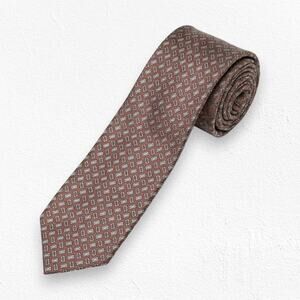 Vintage Wembley Brown Geometric Pattern 1960s Retro Classic Neck Tie 3 x 57.25